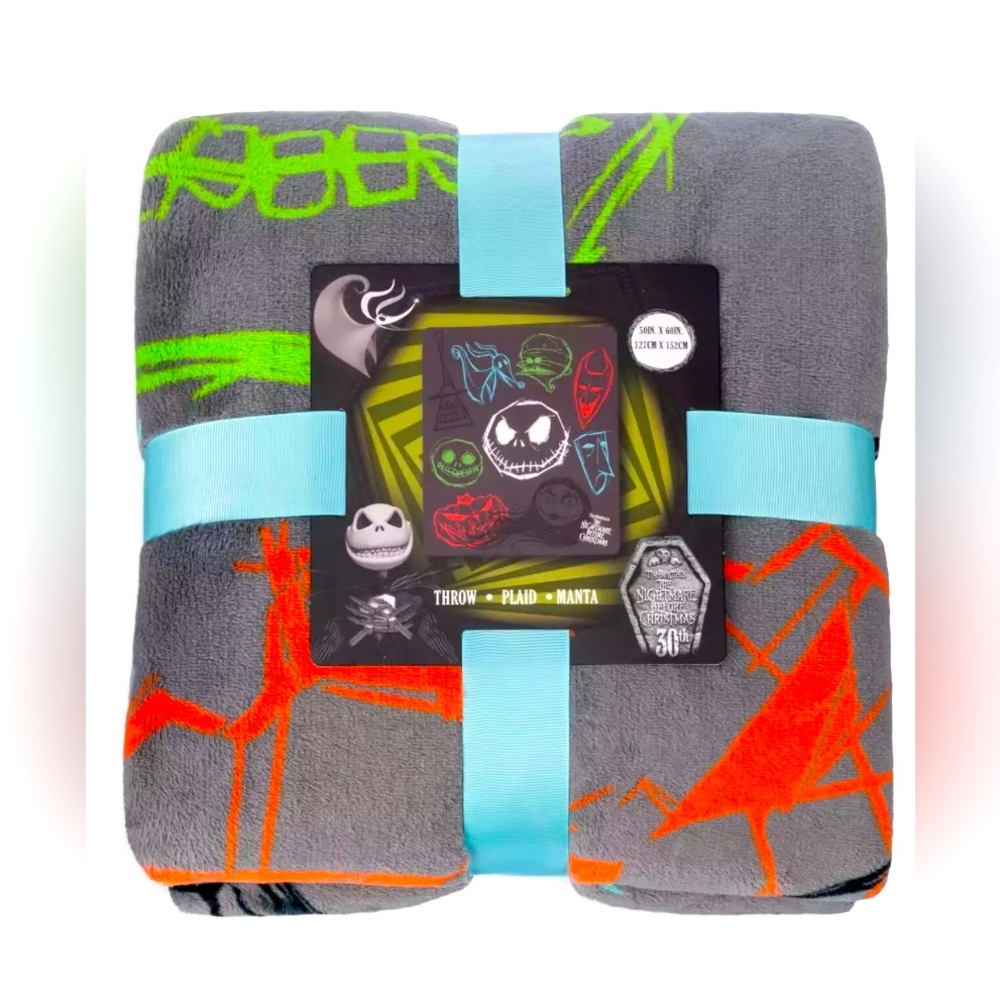 Disney Parks Nightmare Before Christmas Throw Blanket 30th Anniversary 50”x60”